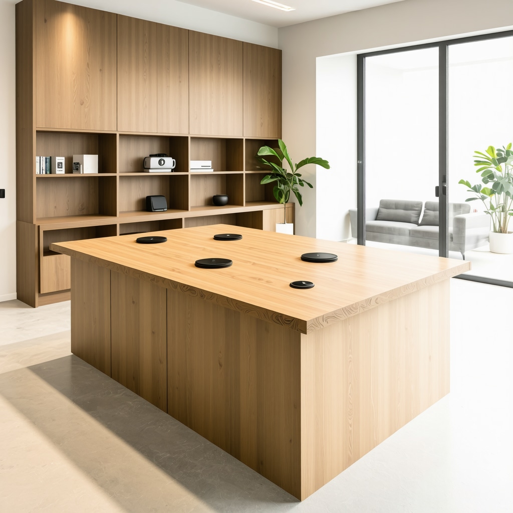 Modern DIY workshop featuring advanced tools and smart modular furniture prototypes