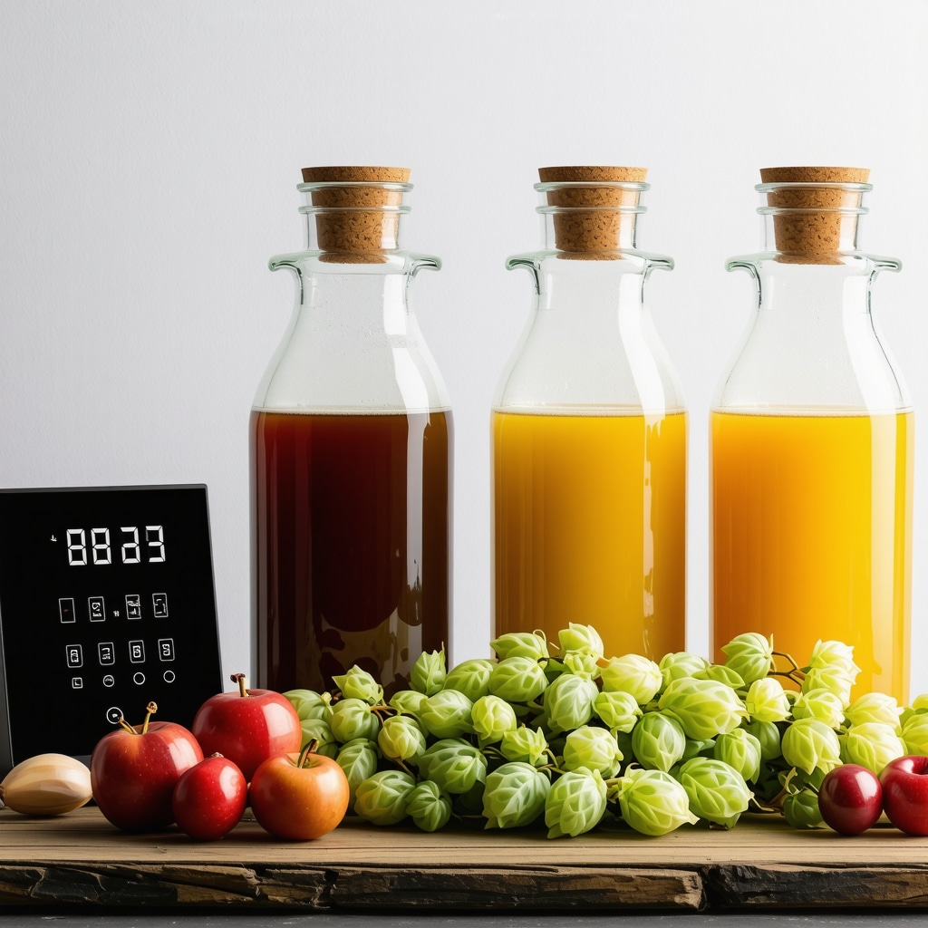Home brewing equipment featuring digital temperature controllers and local seasonal ingredients for artisanal beer making