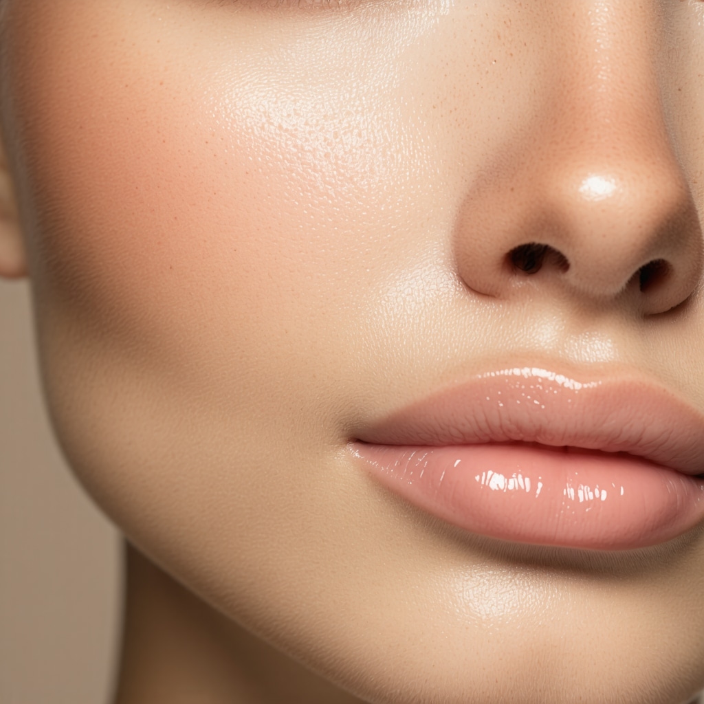 Close-up of enzymatic natural facial scrub with papaya and pineapple extracts on skin
