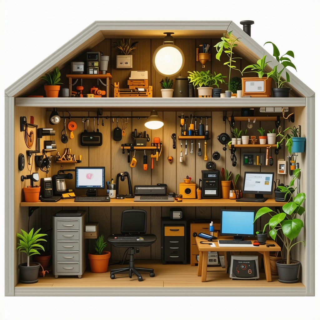 Miniature dollhouse being built with advanced electronic components and 3D printing tools in a workshop