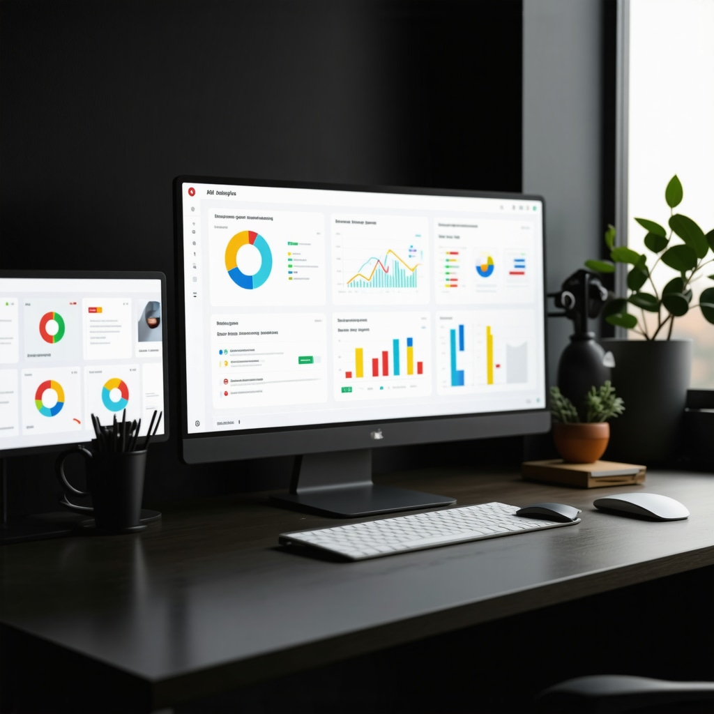 Digital workspace displaying AI-powered analytics and storytelling tools for personal branding