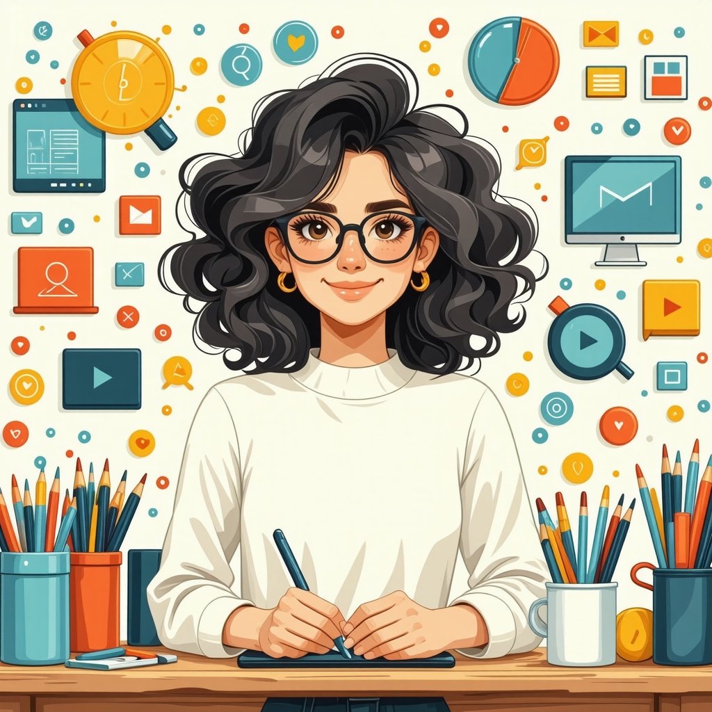 Creative entrepreneur using digital marketing tools and engaging with online community for DIY product sales