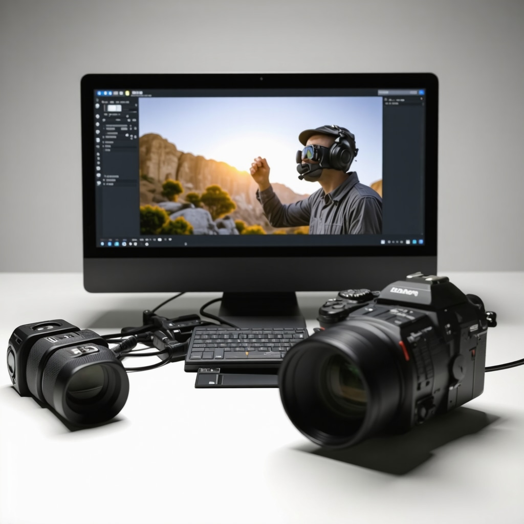 Screenshots of professional video editing software with complex effects