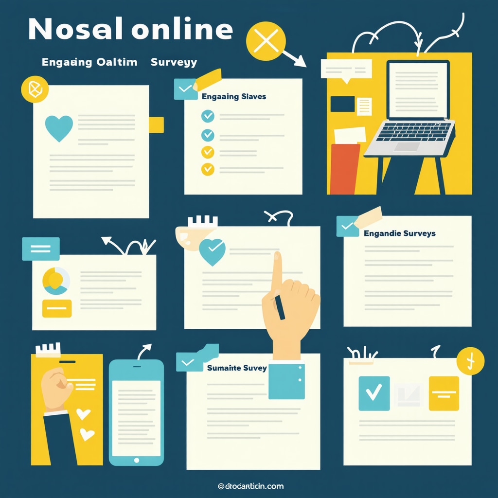 Infographic illustrating steps to enhance online surveys with visuals.