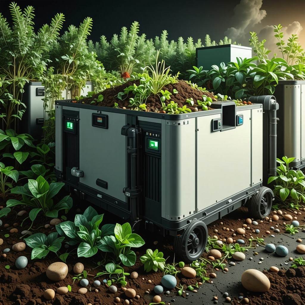 Advanced compost bin with sensors and automation for efficient waste processing