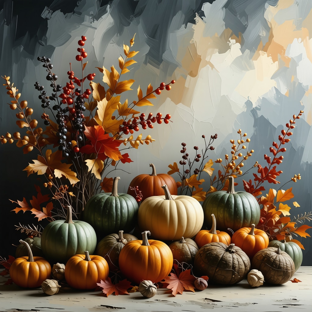 Elegant autumn decoration using recycled wood, natural colors, and eco-friendly materials