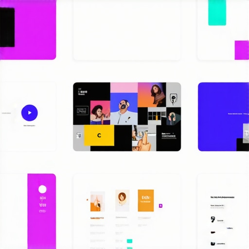 Design elements for webinar, including color schemes and animations