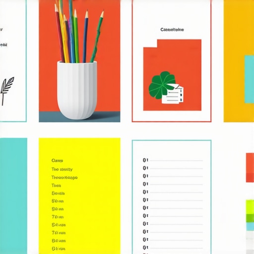 Organized workspace with digital idea categories, images, and notes