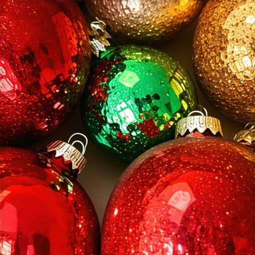 Close-up of handcrafted holiday ornaments made from natural materials, detailed and vibrant.