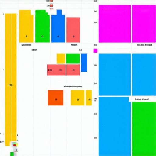 Interactive digital layout for event planning with visual zones and icons.