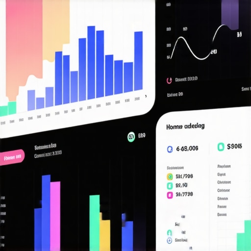 Illustration of modern digital finance tools and algorithms for home budgeting and passive income management