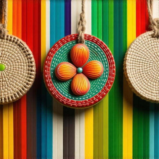 Close-up of eco-friendly home decor made from natural and recycled materials