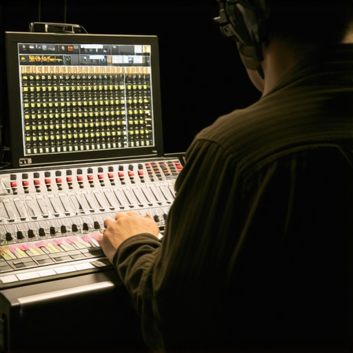 Audio inženjer koristi napredni softver za miksovanje zvuka
