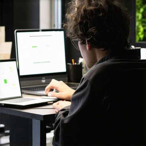 Professional strategist working with digital tools in modern office