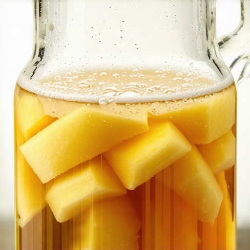 Close-up of jar with bubbling fermenting apple juice