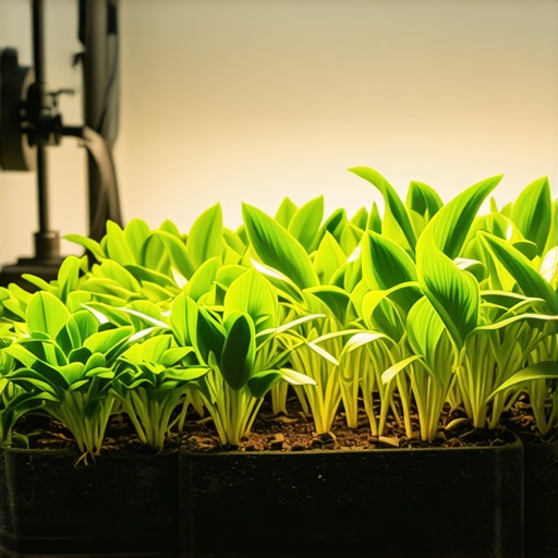 Modern indoor plant cultivation setup with sensors and adjustable LED lights