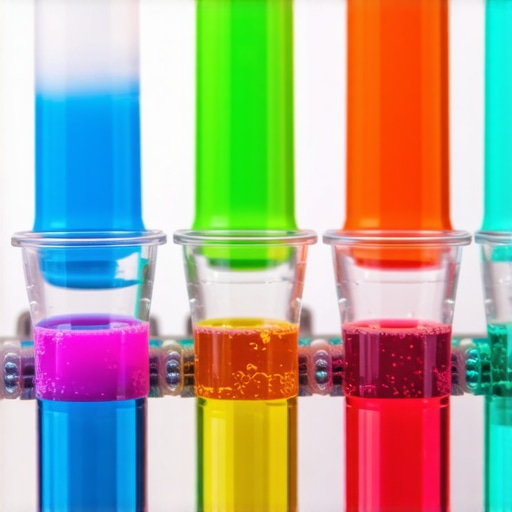 Colorful home science experiments with children, showcasing various materials and tools for educational fun