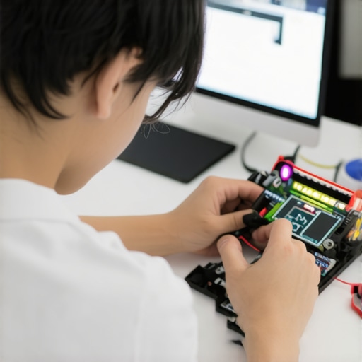 Mlad istraživač radi na projektu senzora za merenje vazduha koristeći Arduino, u kućnom okruženju.