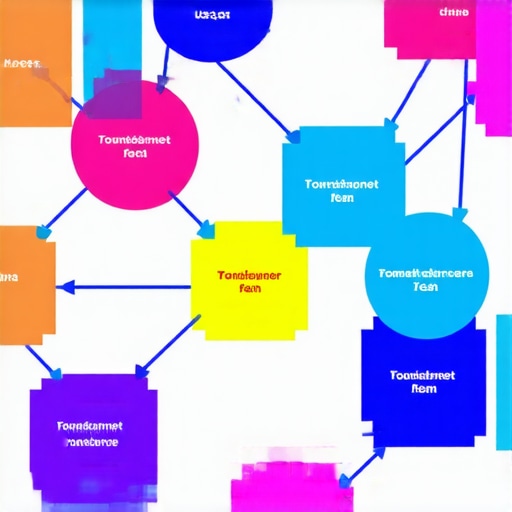 Diagram showing modular architecture of instructional content with interconnected parts.