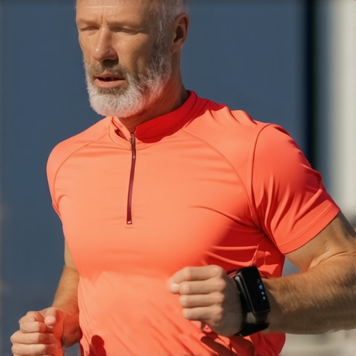 Runner using a smartwatch and fitness app for motivation