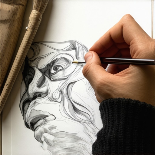 Artist's hand demonstrating layered shading techniques in pencil on paper.
