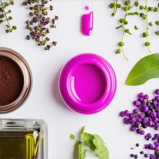Herbs, pigments, and oils used in natural homemade nail polish