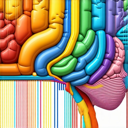 Colorful illustration of brain regions involved in memory and neuroplasticity, showing neural pathways and activity zones