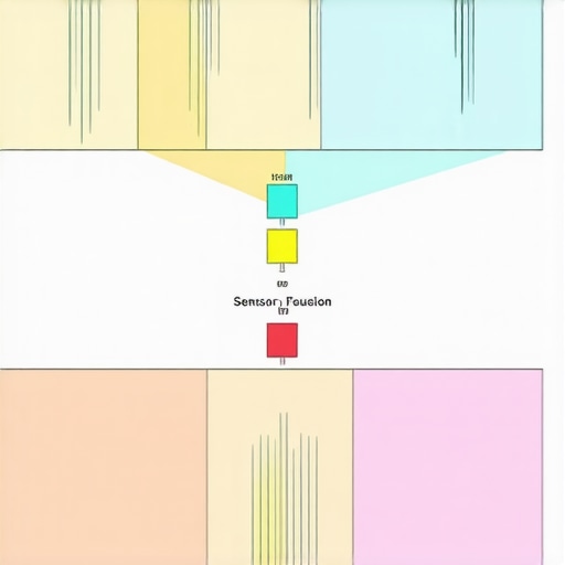 Illustration showing how multiple sensors' data are fused in an autonomous robot for decision making