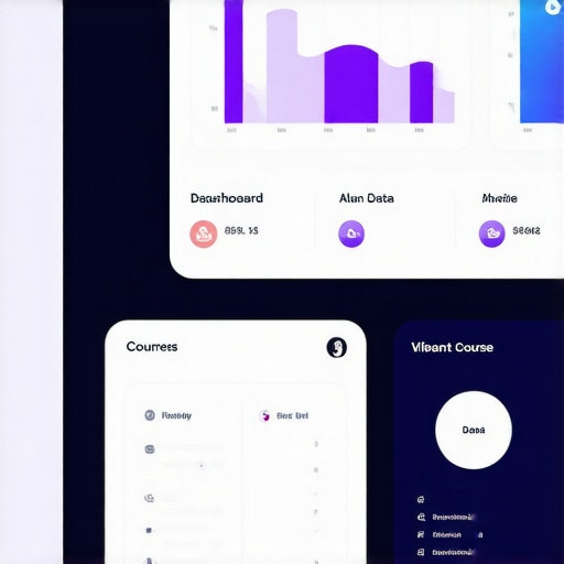 Modern digital dashboard showcasing AI-powered analytics for online courses