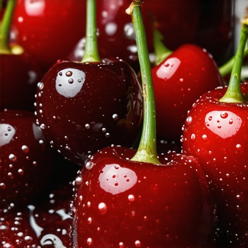 Fermentation jar filled with cherries and bubbling probiotics, illustrating natural fermentation of cherry juice