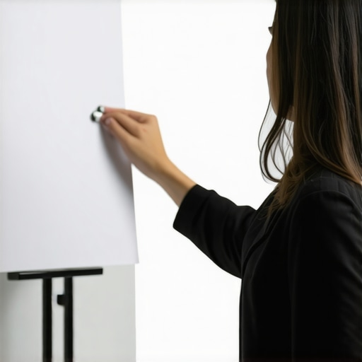 A presenter demonstrating advanced presentation techniques with visual aids