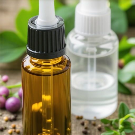 Close-up of essential oils and nanotechnology for natural insect repellents