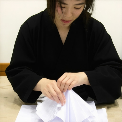Origami artist demonstrating complex folding techniques in a studio