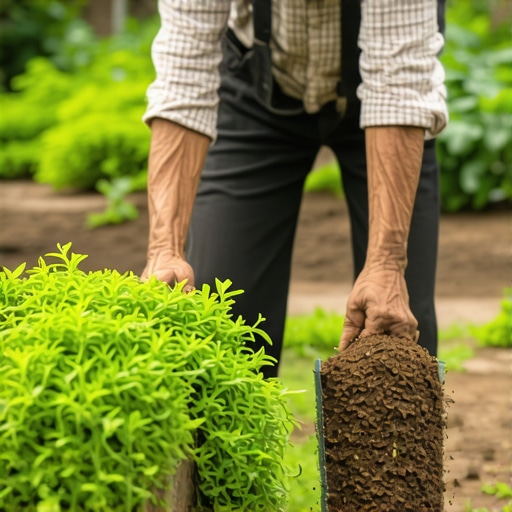 Expert demonstrating innovative natural fertilizer methods in a lush garden