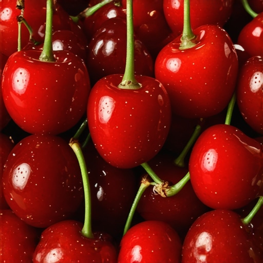 Laboratory equipment and fresh cherries for juice extraction