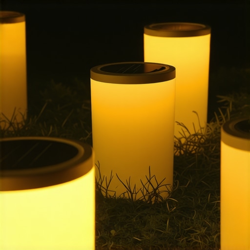 Eco-Friendly Solar Garden Lighting Modern solar-powered garden lights made from recycled materials