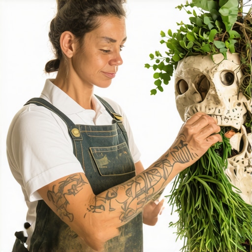 Professional demonstrating techniques for preparing recycled materials for maskenbal costumes
