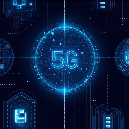 Illustration of AI, blockchain, and 5G symbols representing technological innovations in online business