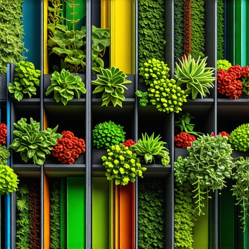 Innovative Vertical Garden Design with Recycled Materials 3D model of a vertical garden using recycled wood and metal elements