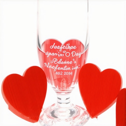 Laser Engraved Personalized Gifts for Valentine's Day Close-up of laser-engraved glass and wood Valentine's gifts