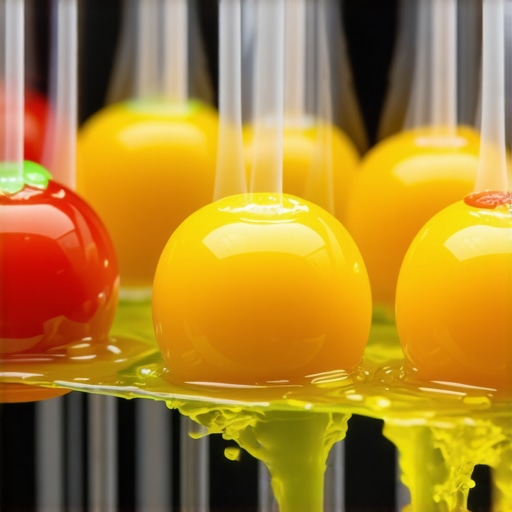 Close-up of spherical food and vapor effects illustrating molecular gastronomy