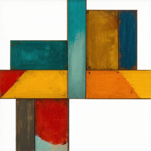 Colorful art made from recycled materials like paper, fabric, and plastic for eco-friendly home decor