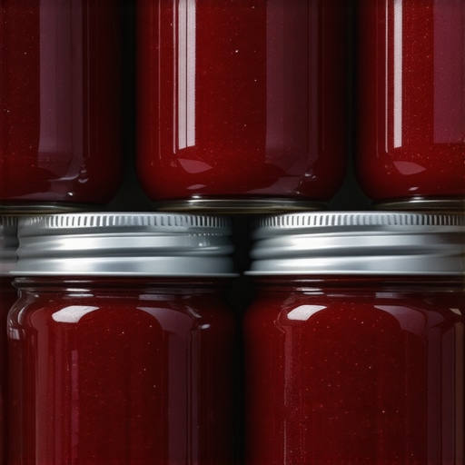 Homemade jam jars being sterilized and stored properly to ensure longevity and safety.