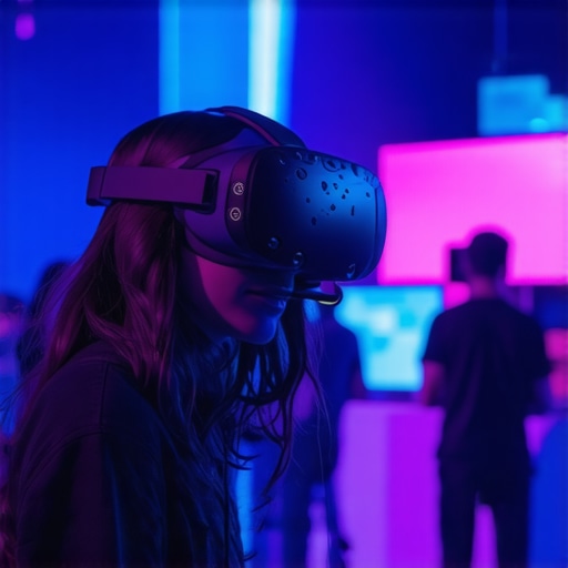 Participants engaging in a virtual reality event using advanced VR technology