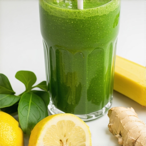 Smoothie od spanaća, limuna, đumbira i banana u blenderu