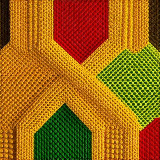 Advanced Crochet Patterns for Artistic Expression Detailed crochet artwork demonstrating complex interwoven patterns and vibrant color schemes.