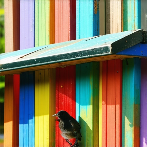 DIY recycled bird feeder in garden Creative homemade bird feeder from recycled materials hanging in a garden