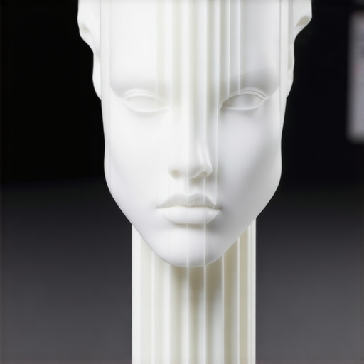 3D printed modern sculpture in a digital design studio