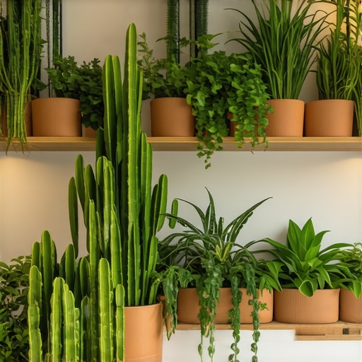 Eco-Friendly Interior Design with Plants Interior with natural materials and houseplants, modern eco-friendly decor