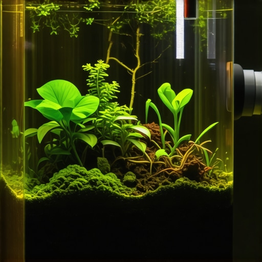 Expert Design of a Scientific Terrarium Diagram of layered terrarium showing soil, bacteria, and lighting for educational purposes